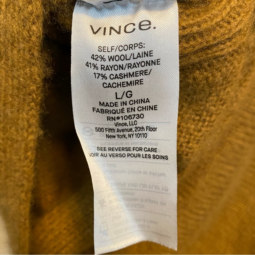 Vince Wool & Cashmere Camel Color Turtleneck - Picture 7 of 11